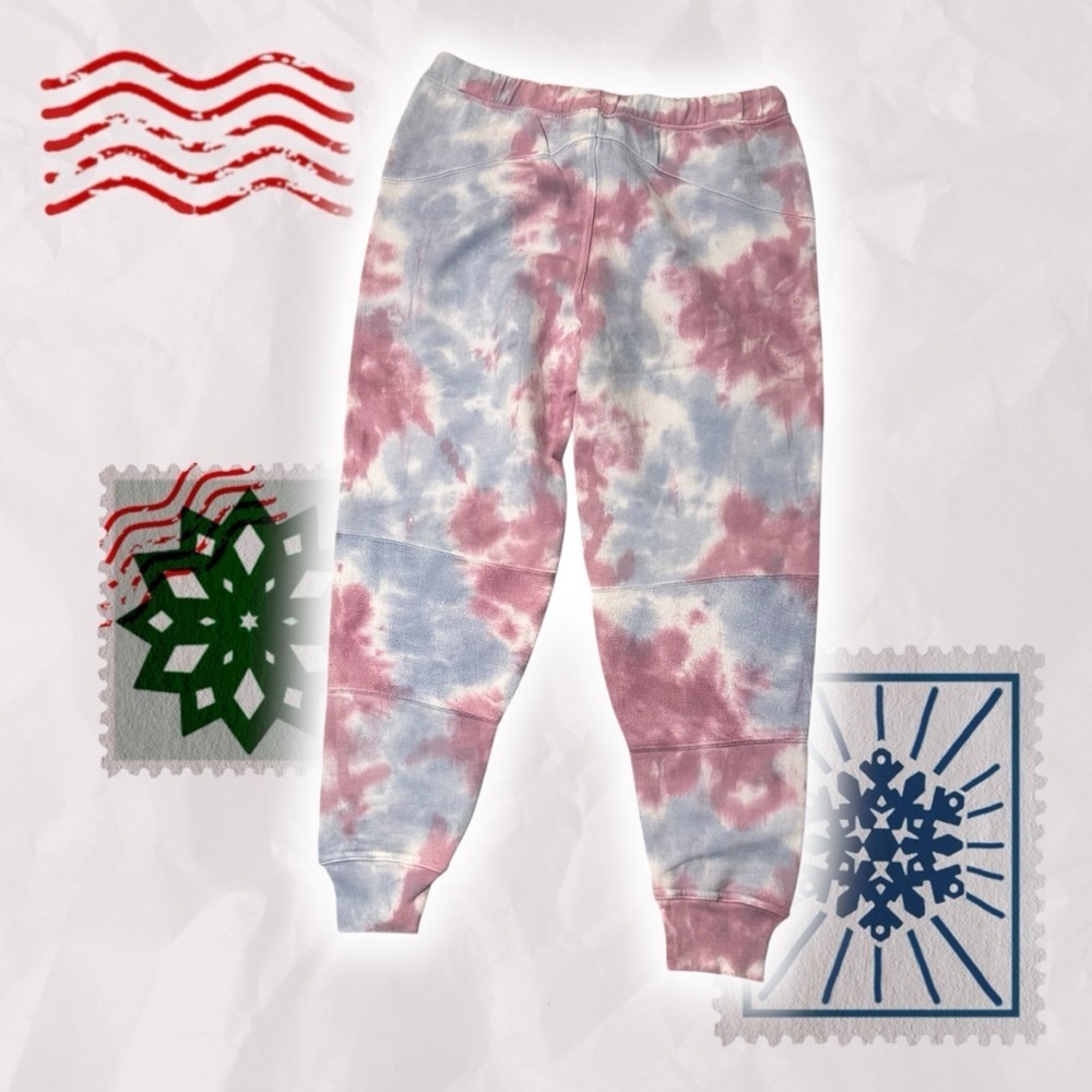 NWT LoveShackFancy ‘Etty’ Cropped Jogger Pant in Pink & Blue Tie Dyed Cotton XS - Picture 10 of 16